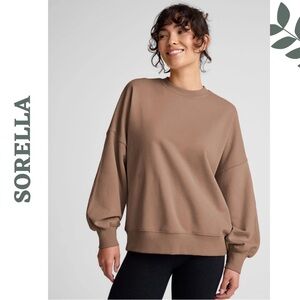 Sorella Taupe Scuba Crewneck Small NWT Italy